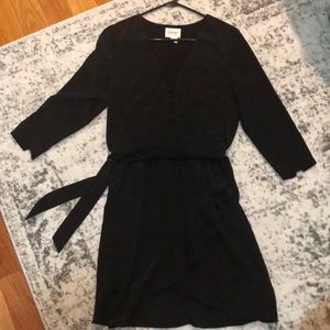 Sezane Emma Black Silk Dress Size 38